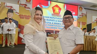 Harmin Ramba-Dessy Indah Resmi Terima Dukungan Gerindra di Pilkada Konawe