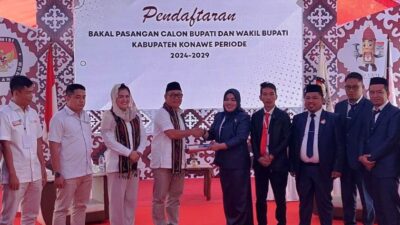 Menuju Pilkada Konawe, Harmin-Dessy Resmi Daftar KPU