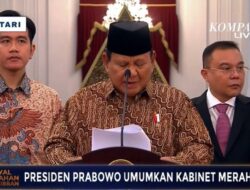 Presiden Prabowo Subianto Umumkan Susunan Kabinet Merah Putih, Berikut Daftarnya