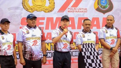 Semarak HUT Bhayangkara ke-79, Gubernur Sultra Lepas Ribuan Peserta Jalan Sehat di Eks MTQ Kendari