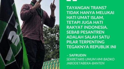 HMI Serbu Trans7: Tuntut Media Bertobat atas Narasi Menghina Pesantren