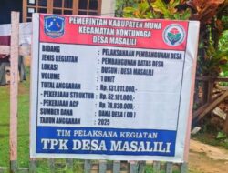 Proyek Batas Jalan Desa Masalili Mangkrak, AMM Desak Kejari Muna Usut Dugaan Penyalahgunaan Dana Desa
