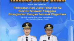 Rundown Lengkap HUT ke-62 Sultra, Empat Hari Penuh Kegiatan Meriah dan Terbuka untuk Umum