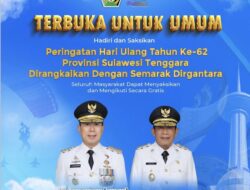 Rundown Lengkap HUT ke-62 Sultra, Empat Hari Penuh Kegiatan Meriah dan Terbuka untuk Umum